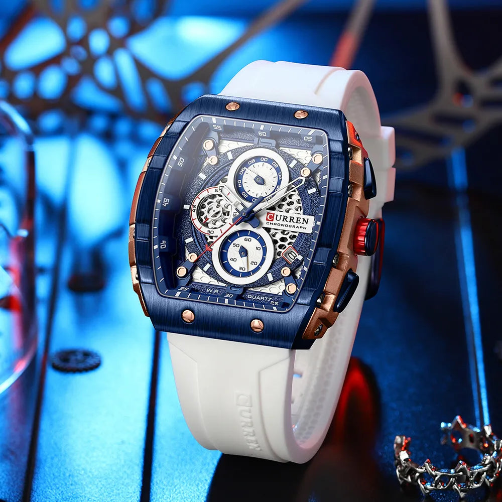 Luxury Square Waterproof Chronograph with Luminous Dial