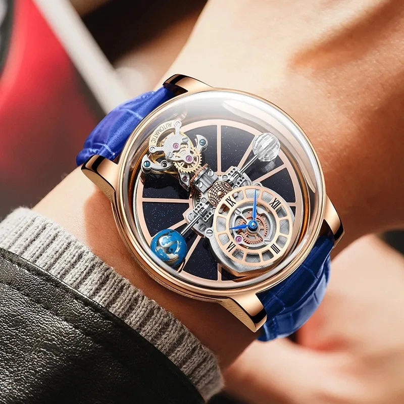 Galactic Pioneer Chronograph - Luxe Diamond Tourbillon-Inspired Watch