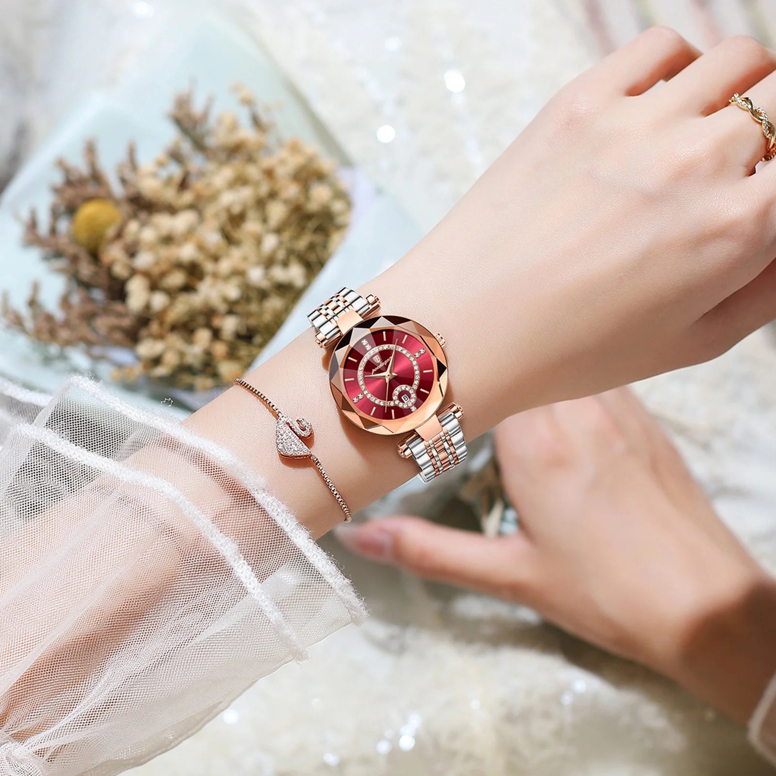 Aurora Dazzle Ladies' Timepiece – A Symphony of Sparkle and Elegance