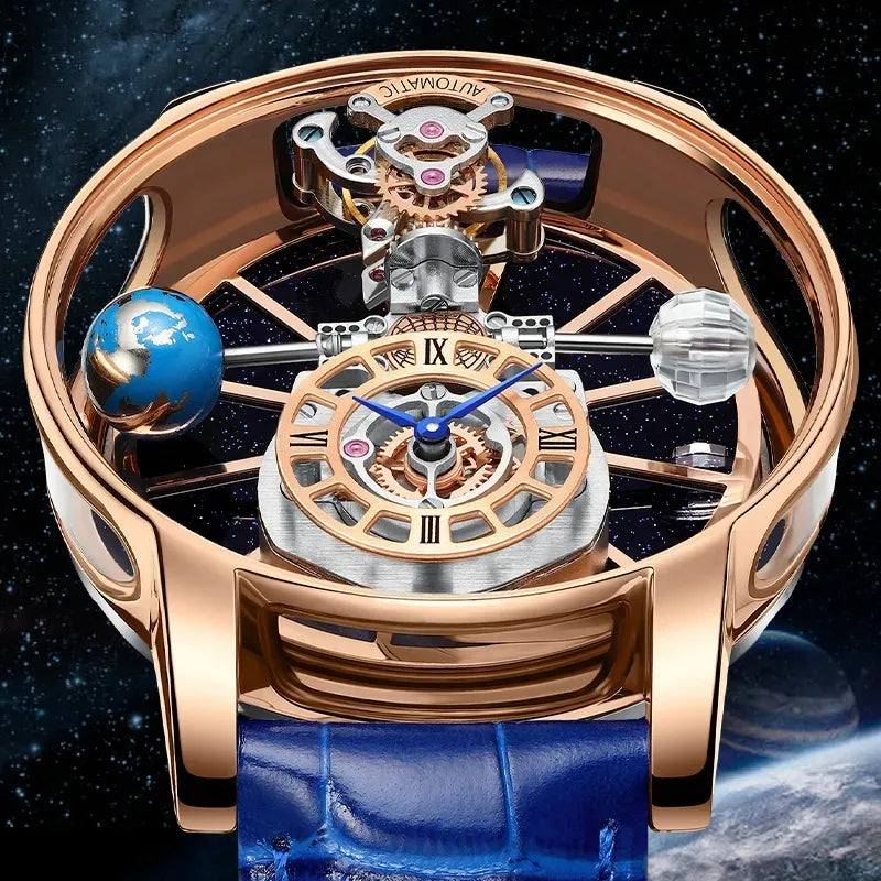 Galactic Pioneer Chronograph Luxe Diamond Tourbillon Inspired Watch